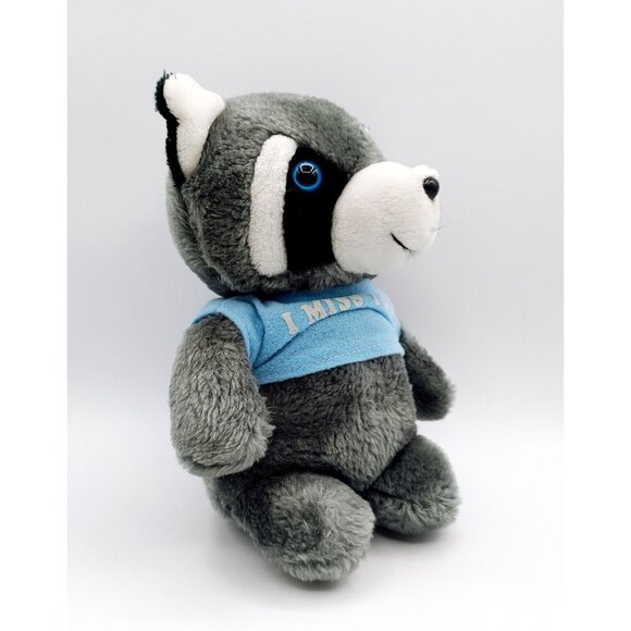 Melody Toys Vintage Raccoon Plush "I Miss You" Stuffed Animal Toy 10" - Picture 2 of 4